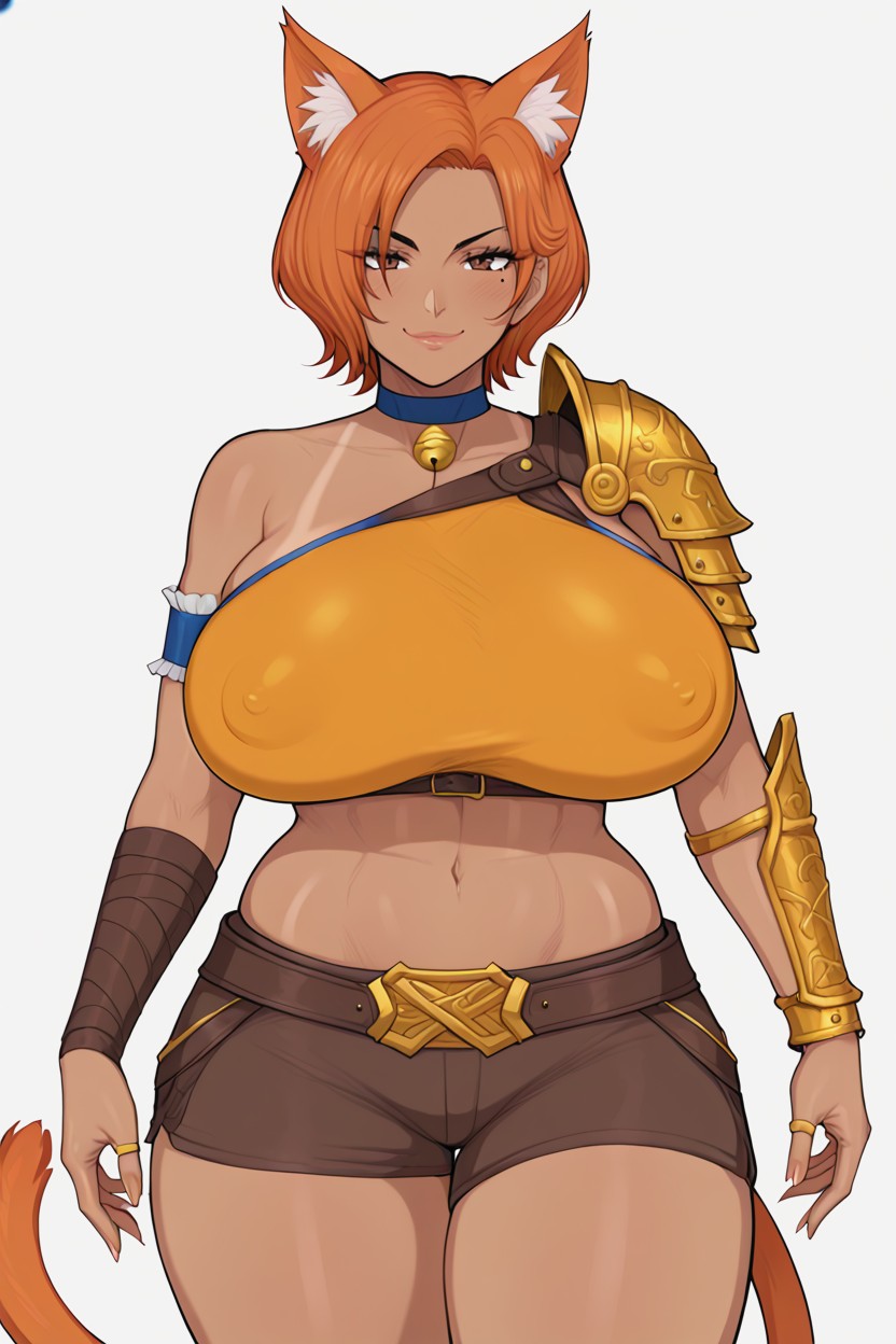 Solo, Angry Look, Orange Hair Hentai IA