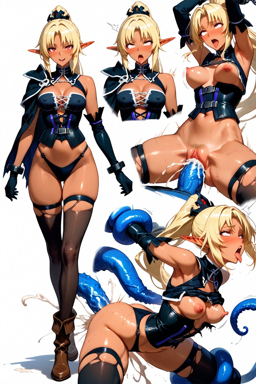 Tentacles Only Insanely Long Legs, Uncovered Waist Hips, Red Eyes Hentai AI Porn