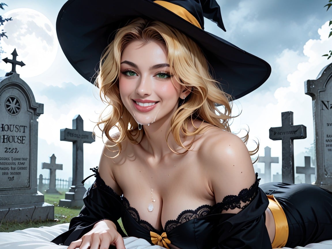 Cleavage, Foggy Background, Provocative Pose Porno IA