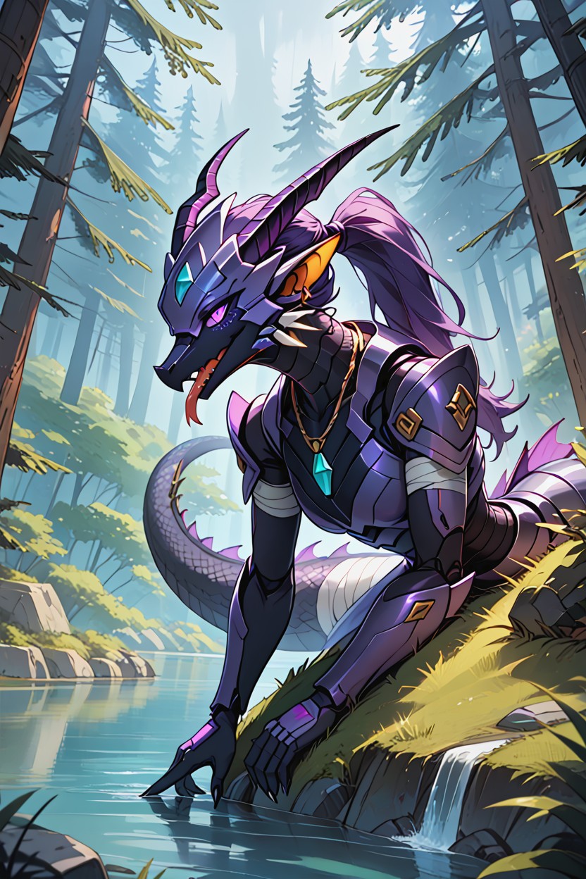 Long Tail, Armor Only After The Battle With, Ponytail Furry AI Porn
