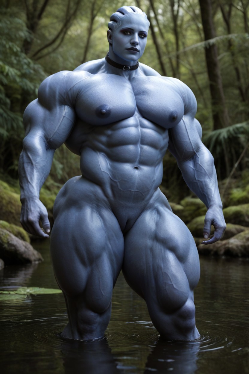 Massive Pectorals, Gigantic Thick Muscles Cover Hole Body, Swamp AI Porn