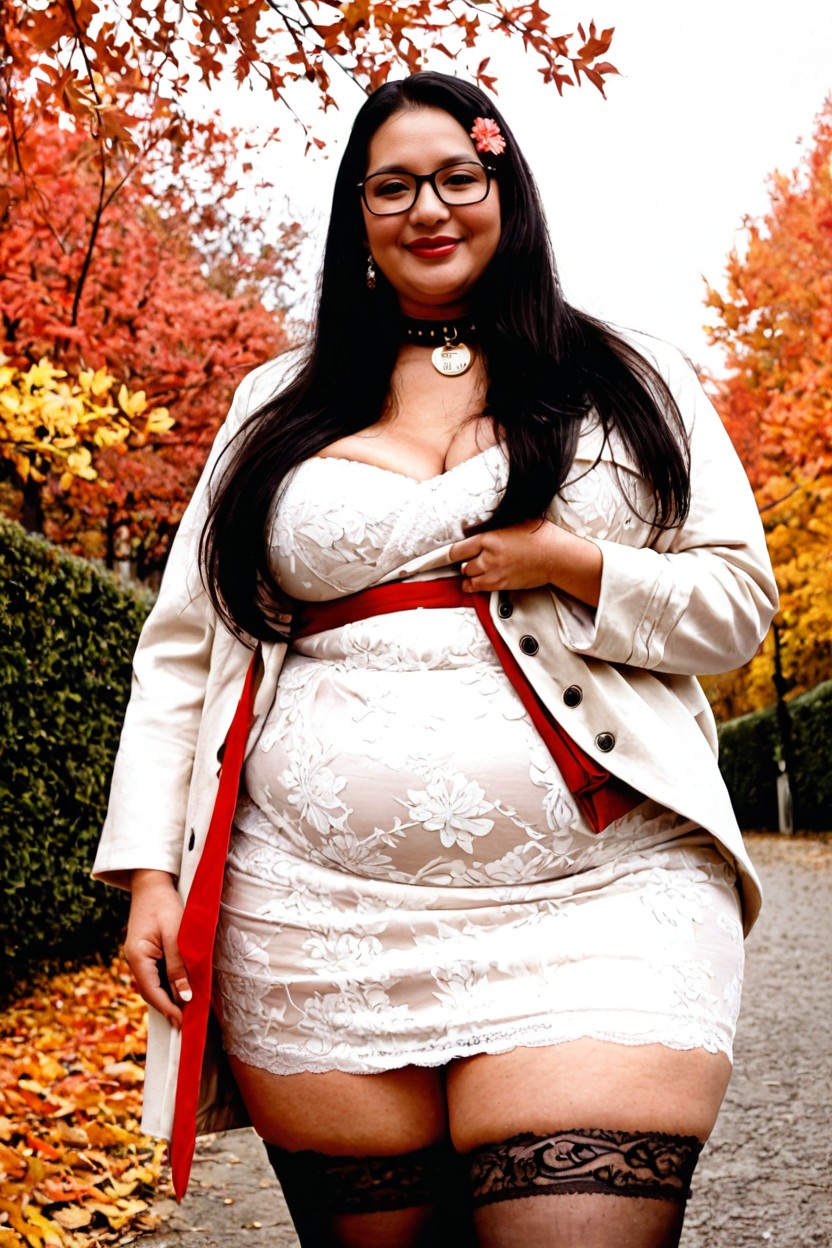 Front View, Black Hair, Pudgy BBW AI Porn