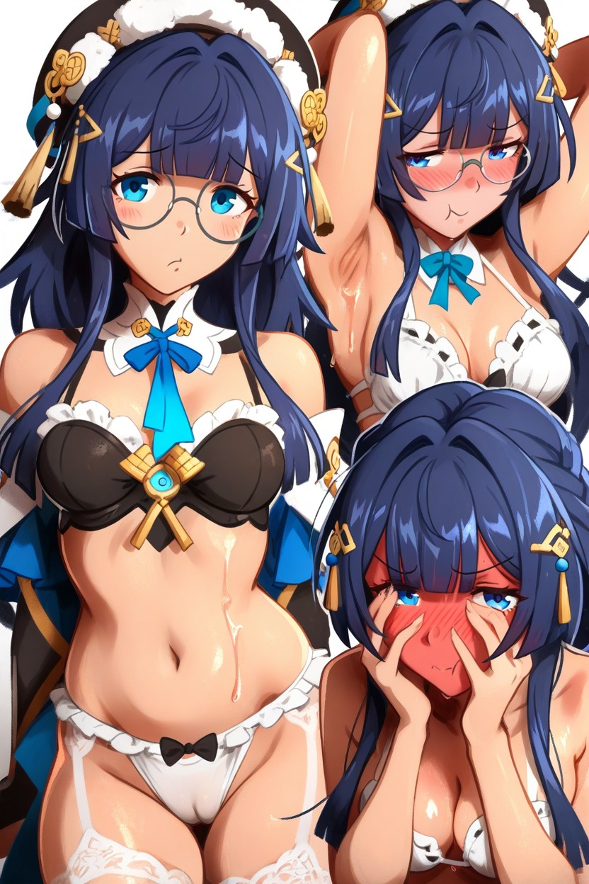 Extremely Shy, Delgada, Light Skin Hentai IA
