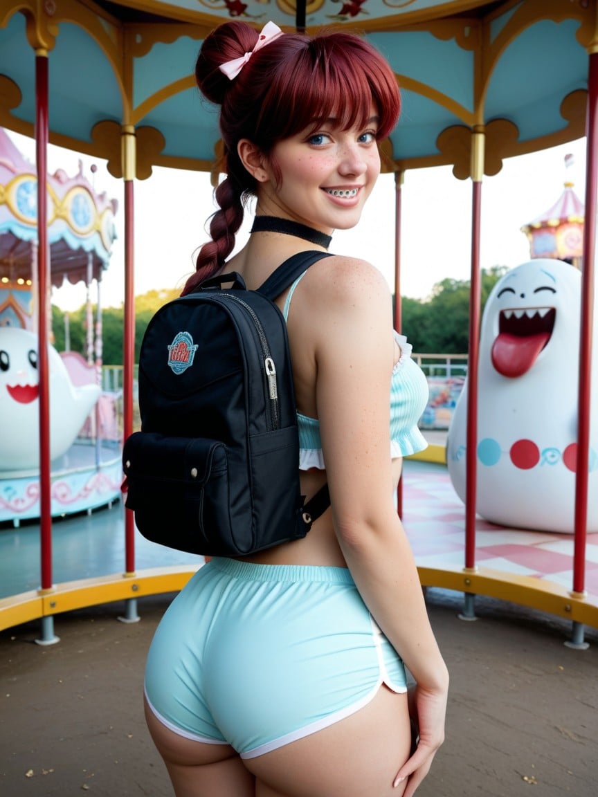 Big Smile, Black Choker, Fringe Bangs AI Porn