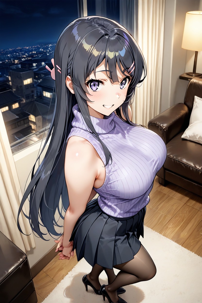 Night, Lilac Sweater, Juicy Ass Hentai IA