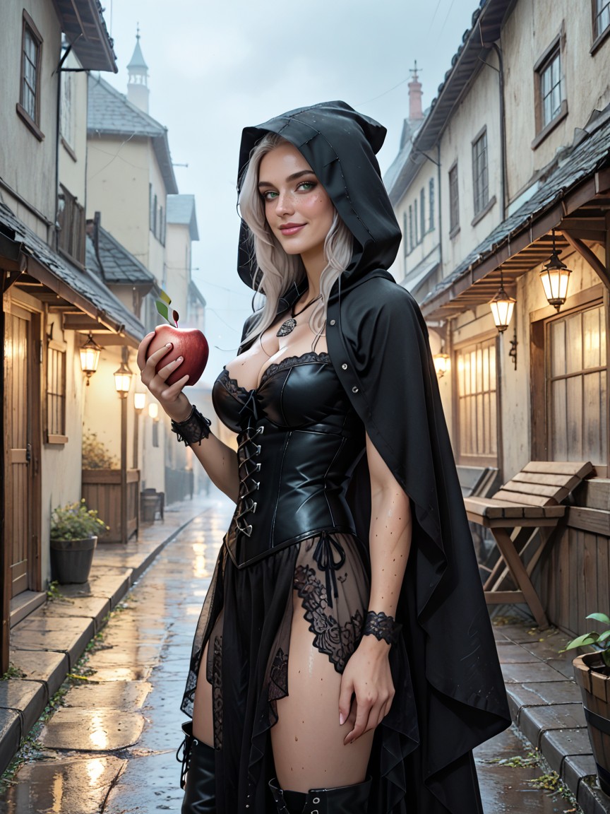 Transparent Lace Skirt, Pale Skin, S Colonial Architecture AI Porn