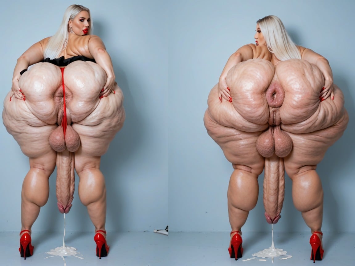 Hyper Detailed Excessive Cellulite On Outer Thighs, Hyper Detailed Excessive Cellulite On Thighs, Hyper Detailed Excessive Cellulite On Pussy BBW AI Porn