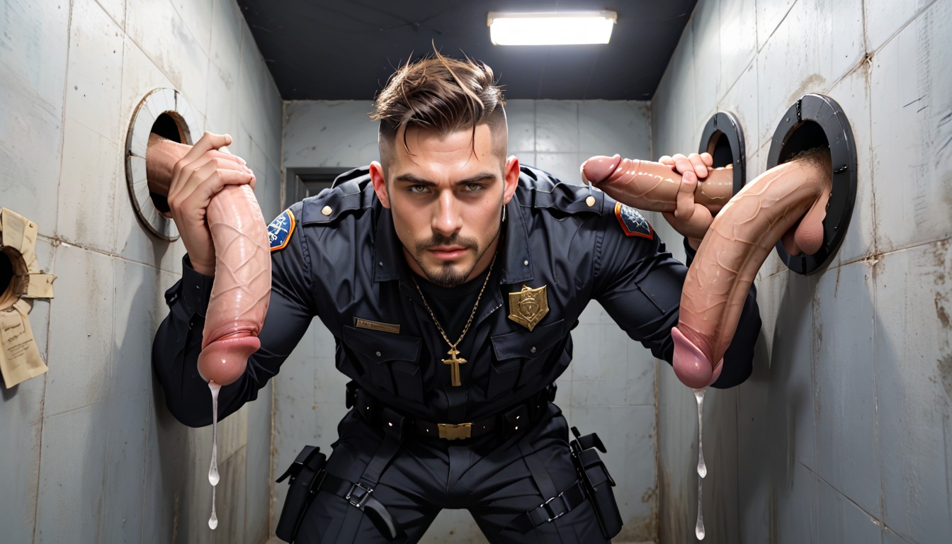 Gold Necklace, Mustache, Perfect Lighting AI Gay Porn