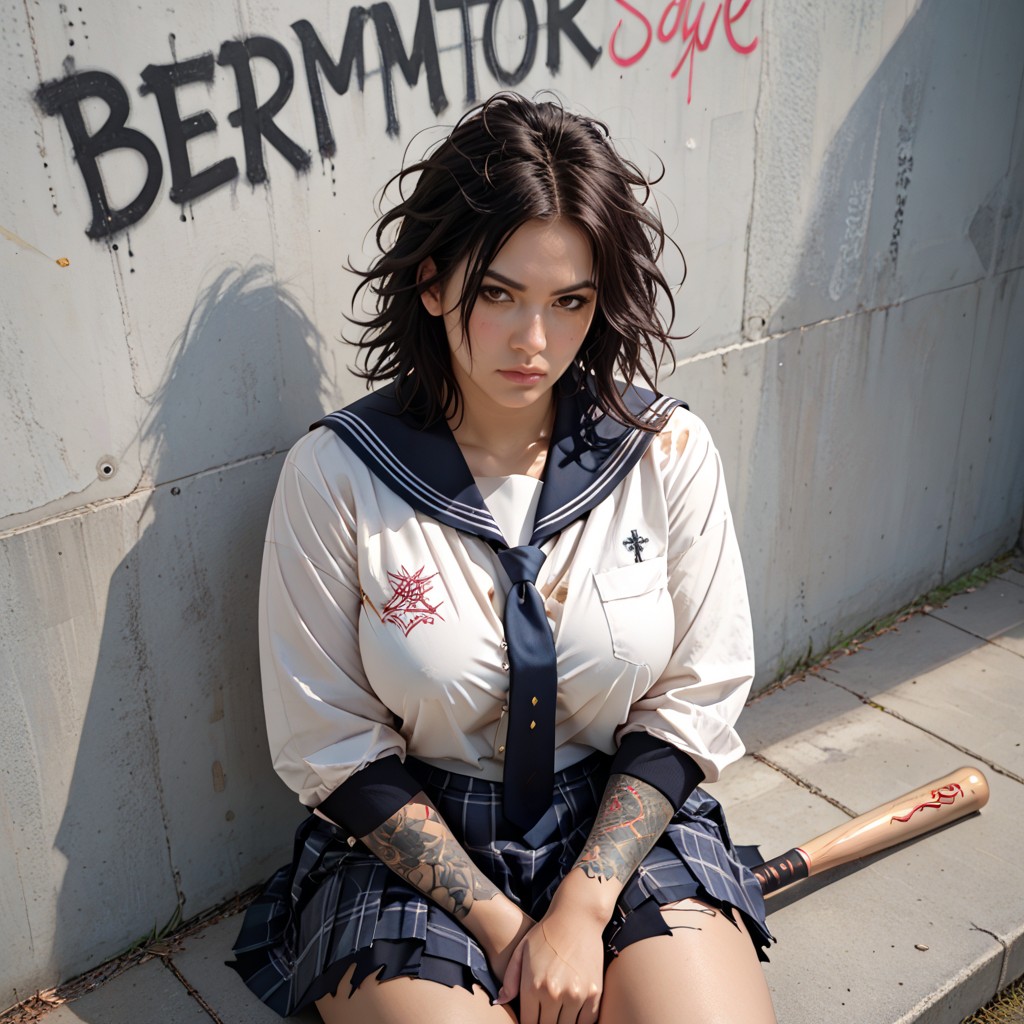 Stylish Japanese Women's From Crows Zero, 25+, Grinning AI Porn