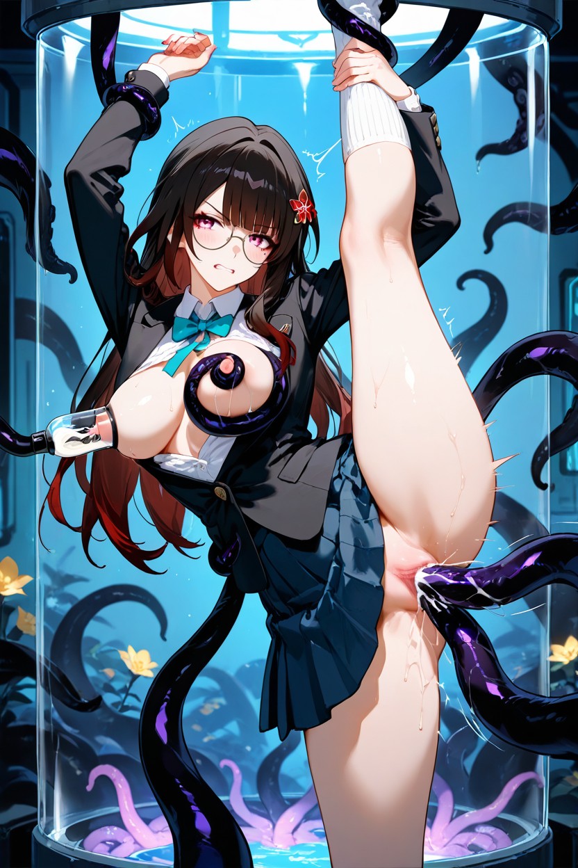Tentacles Grab The Thigh, Buttoned Front, Head Tilt Hentai AI Porn