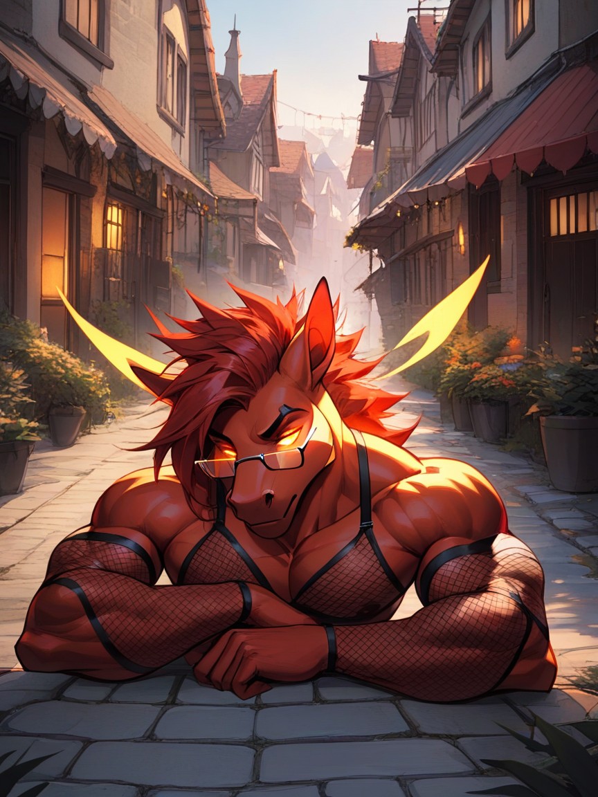 Bored, Bottom Up, Red Hair ファーリーAIポルノ