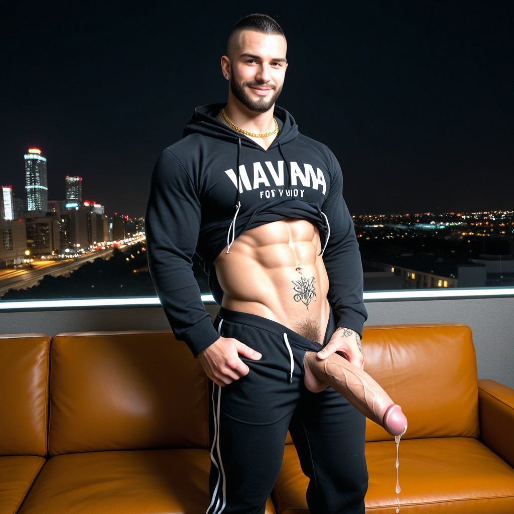 Huge Thick Vibrating Bbc Cock Looks Like Dildo, Lightning Tattoos, Darkness AI Gay Porn