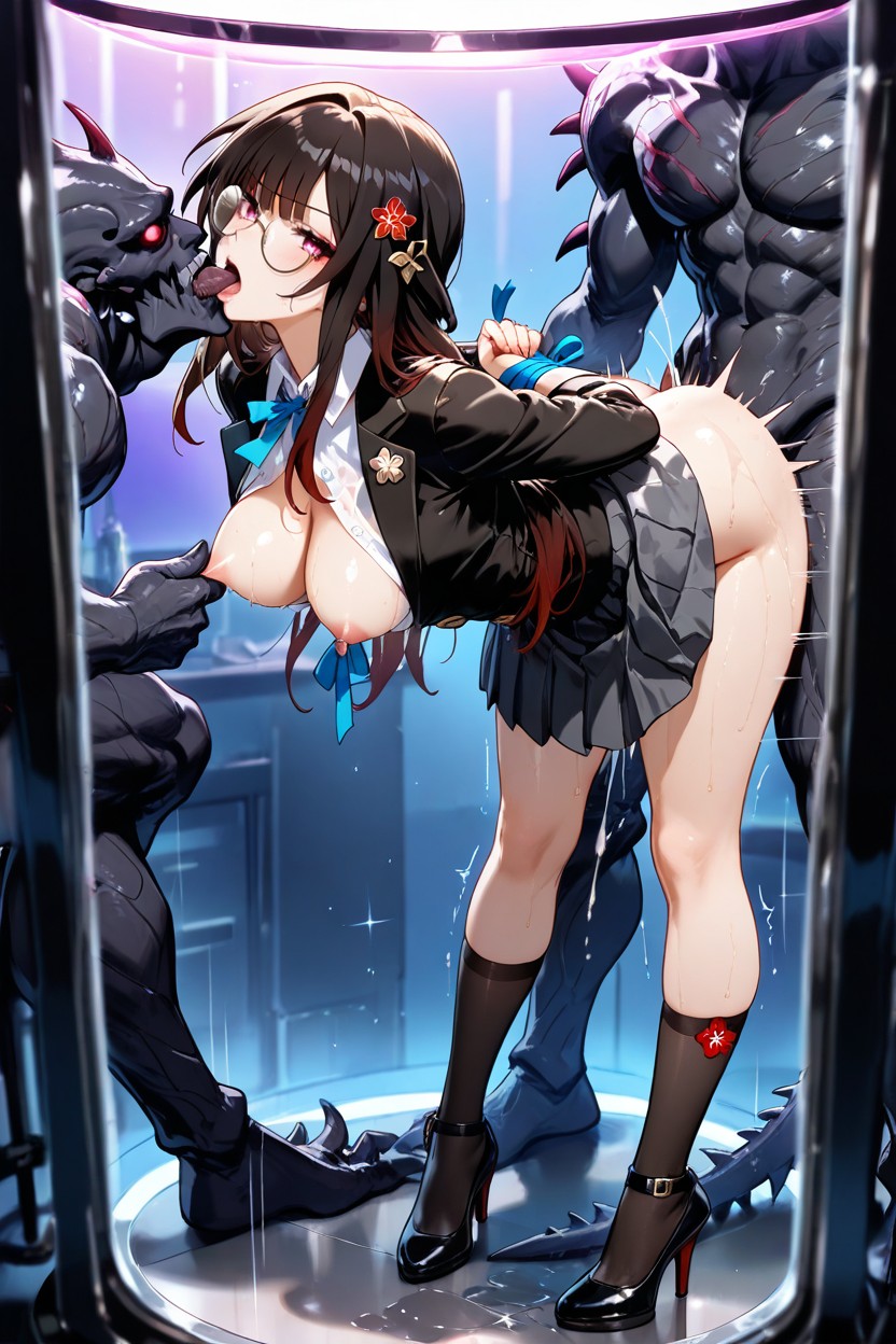 Black Monster, Arrogant Eyes, Round Glasses Hentai AI Porn