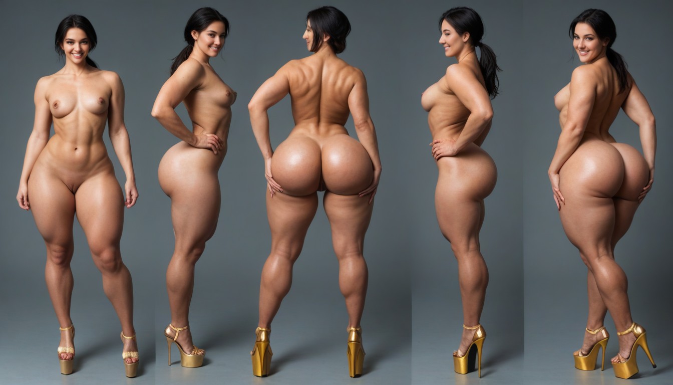 Looking At Viewer, Posed Dynamically, Legs Spread Open AI Porn