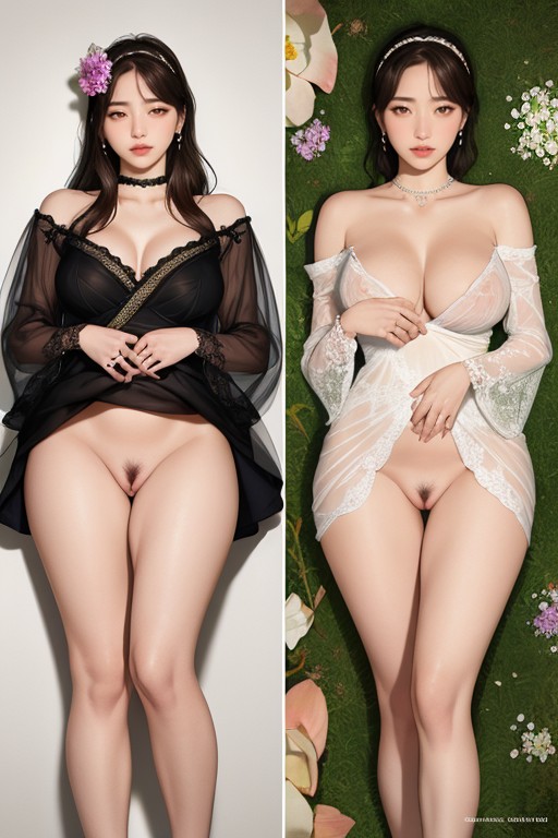Voluptuous Breasts, Transparent Sleeve, Standing Asian AI Porn