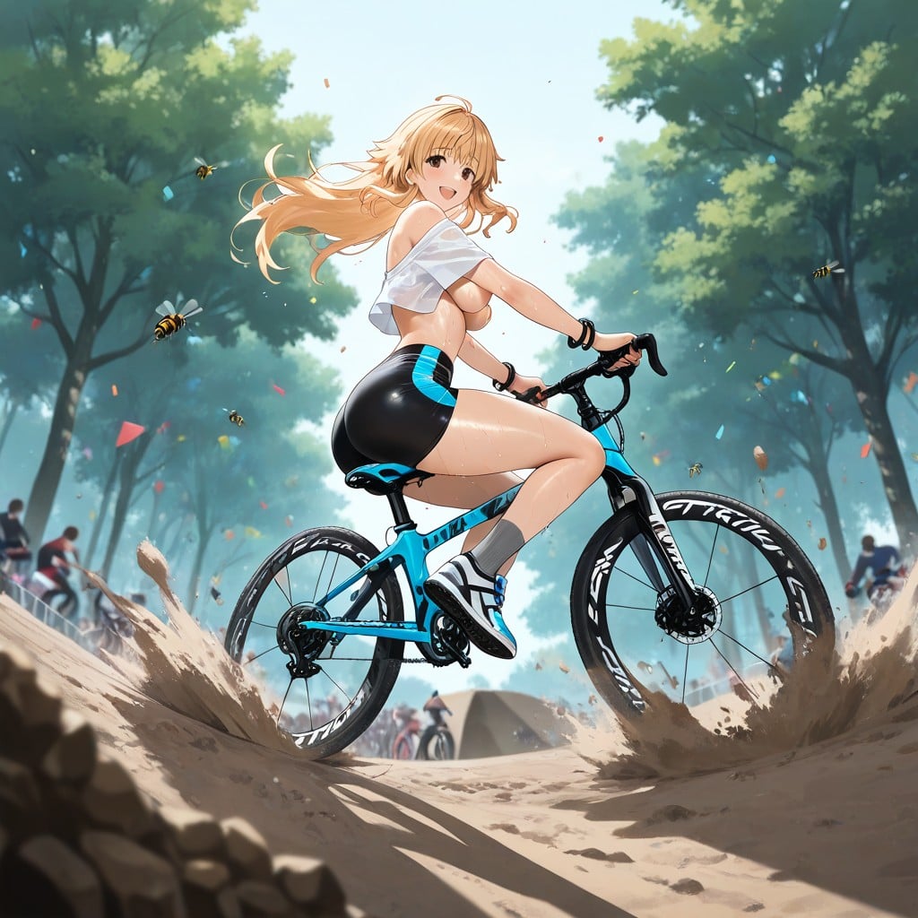 Riding A Bmx Bike, Bmx Freestyle Event, Two Tone Sneakers Hentai AI Porn