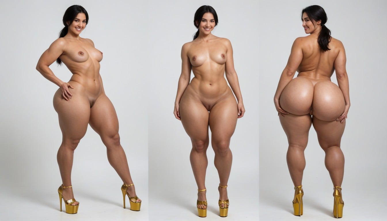 Perfect White Teeth, Breasts Exposed, Massive Strong Hamstrings Porno IA