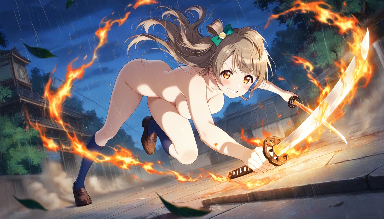 Photographic Realism Blended With Anime Line Art, Strong Depth, Sakura Garden Hentai IA