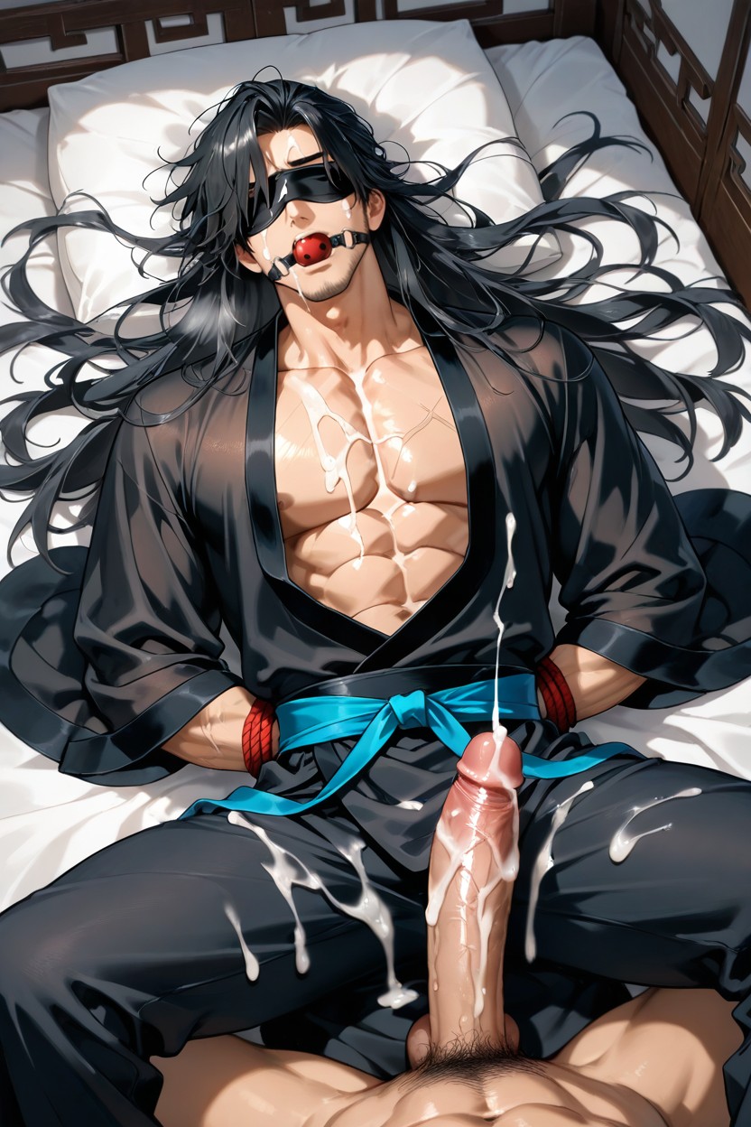 Lying On The Bed, Lie With Legs Spread Apart, Fit AI Gay Porn
