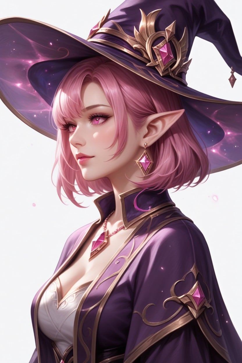 Detailed And Realistic, Pink Gem Necklace, Digital Painting Hentai AI Porn