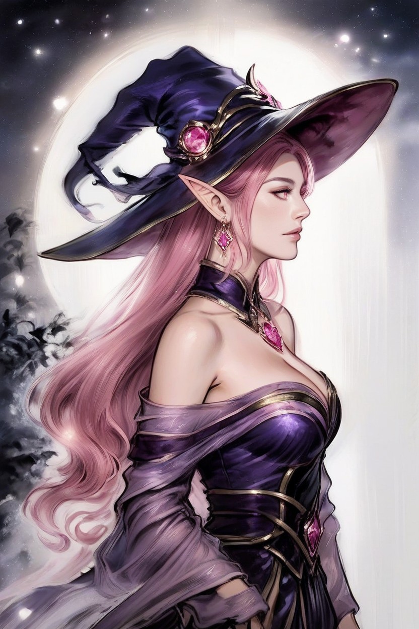 Pink And Purple Gemstones, Soft Pink And White Background, Magical And Enchanting Hentai AI Porn