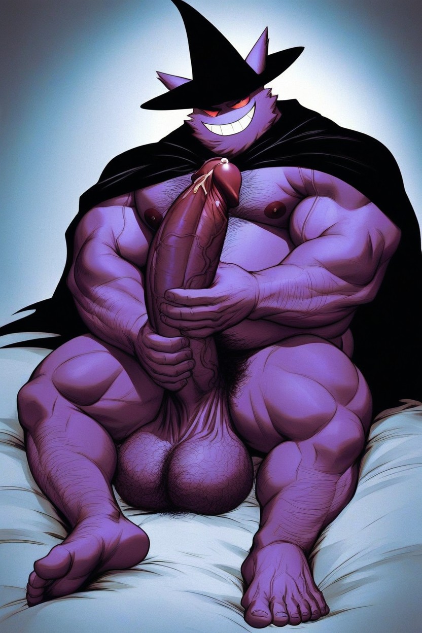 Big Feet, Magician Hat, Gengar Masturbates AI Gay Porn