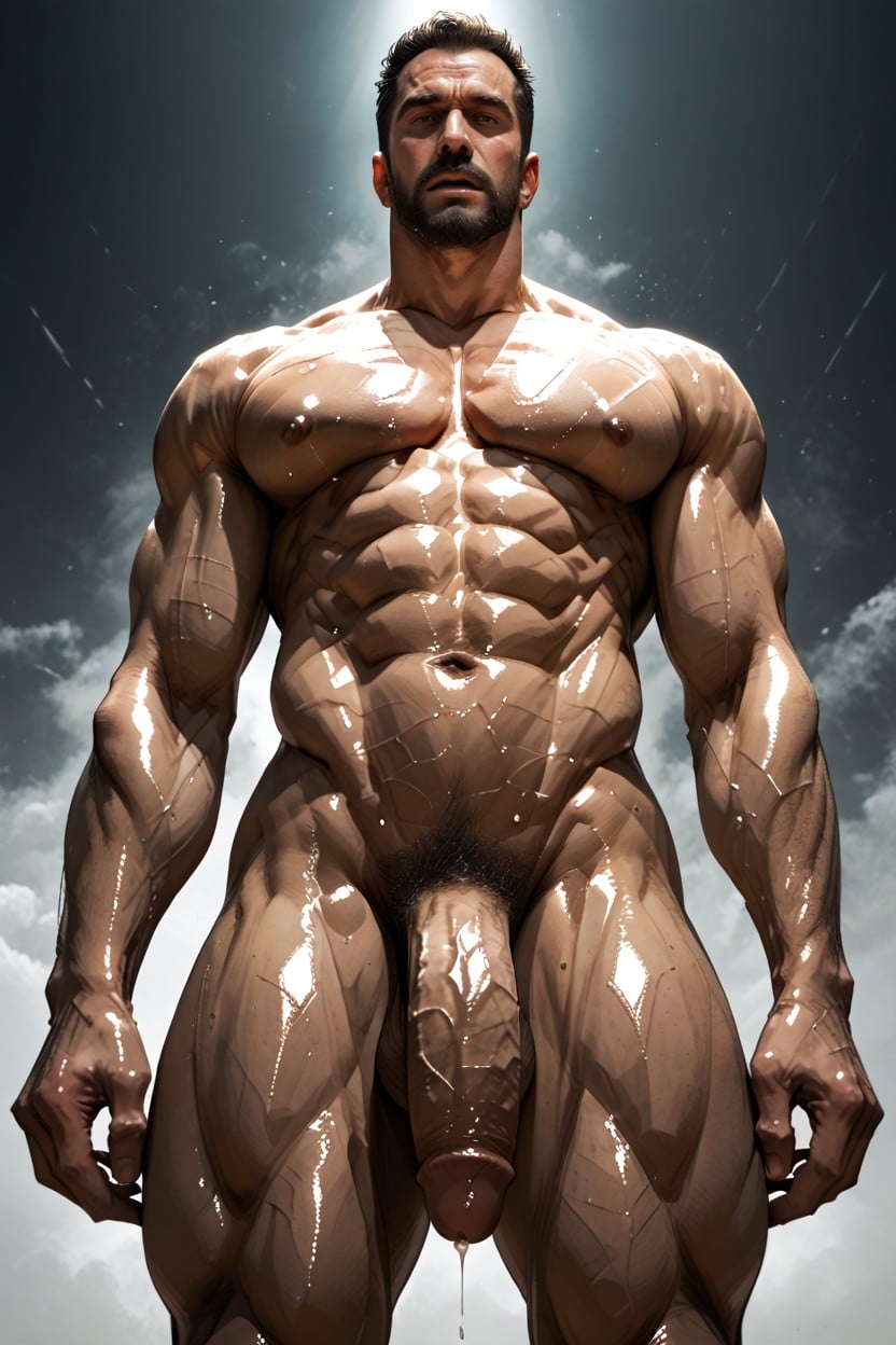 Cyberpunk City, Vascular, Masculine AI Gay Porn