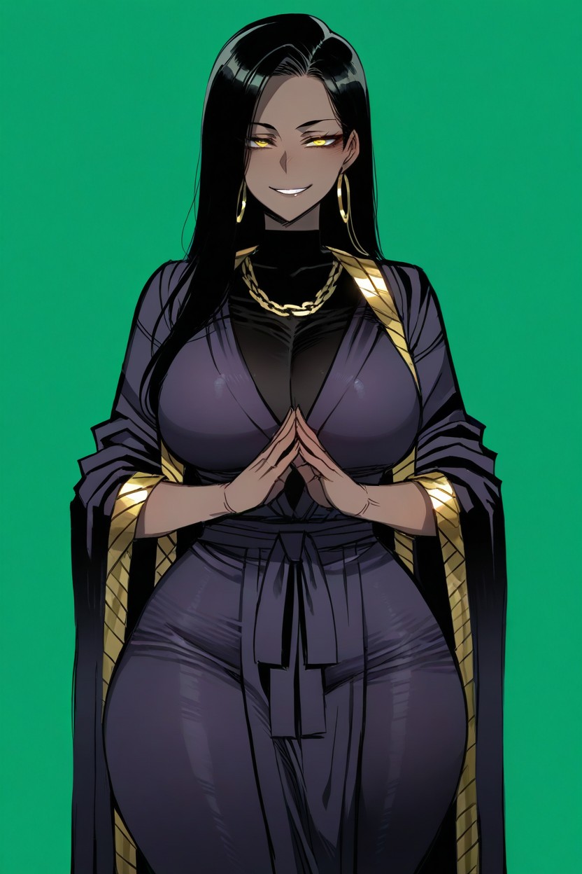 No Jewelry, Dark Skinned Milf, Detailed Hentai IA