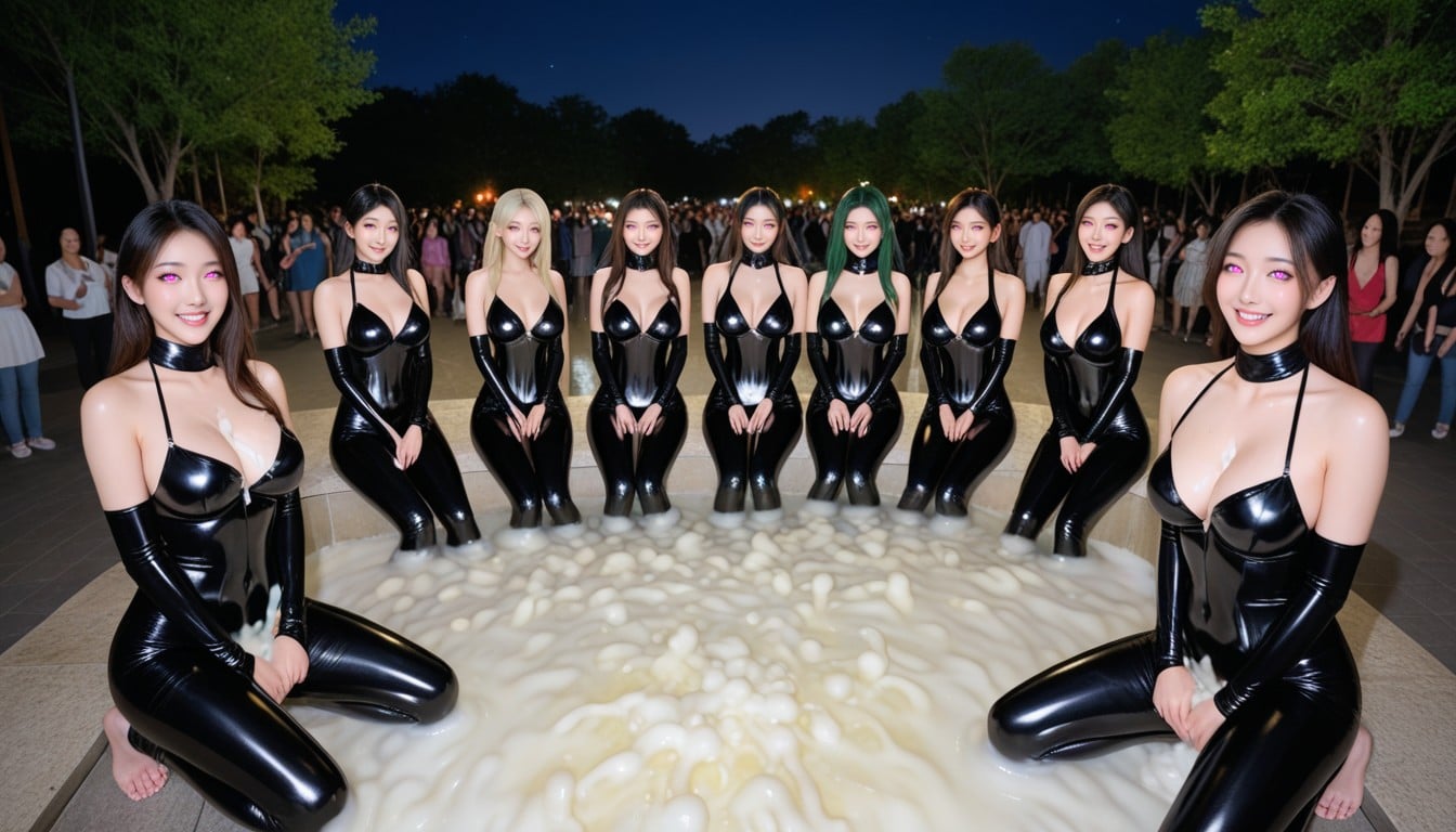 Twenty Women, Glowing Eyes, Heart Eyes Asian AI Porn