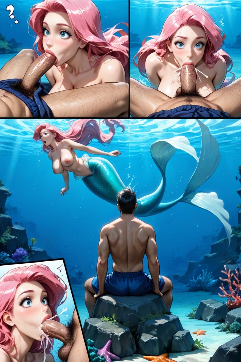 Ariel The Mermaid, Floating Cum, Guy In The Water Hentai AI Porn