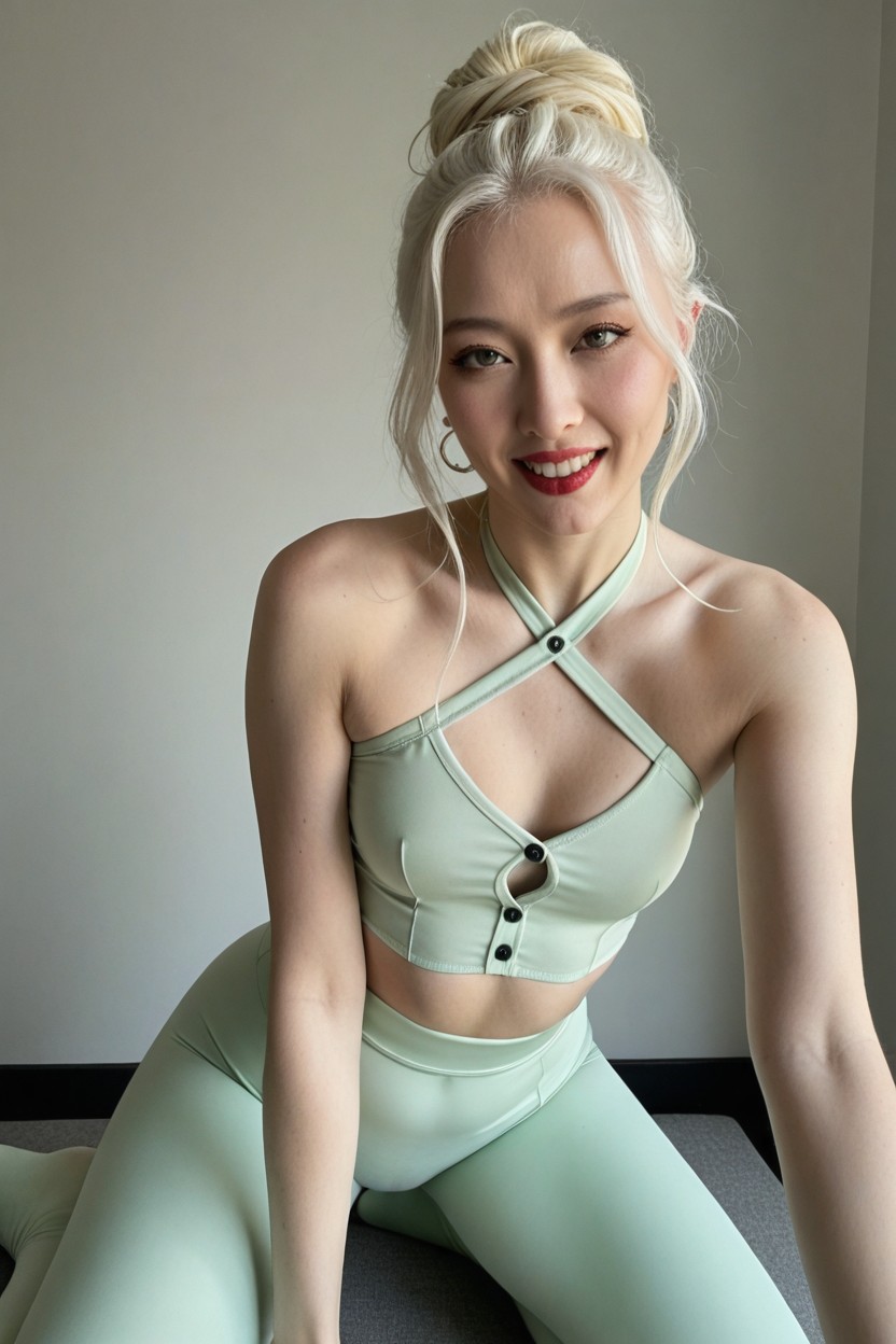 Surprised, Soft Shadows, Tight Cutout Crop Halter Tanktop Noon Porno IA
