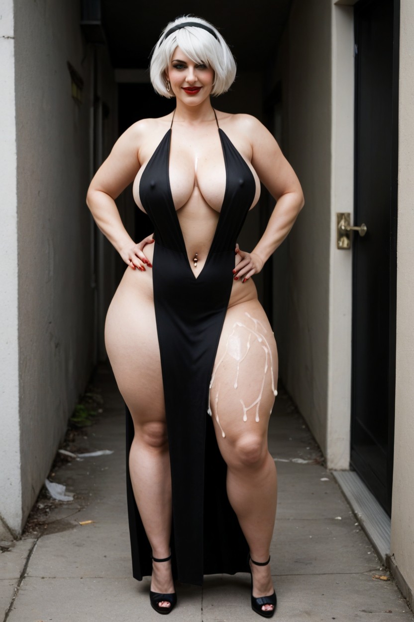 Thick Thighs, Standing, Huge Areola AI Porn