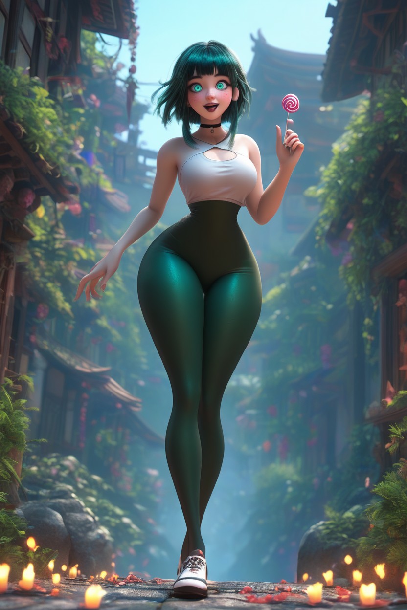 Low Diminutive Stature, Happy, Ultra Face Blushing AI Porn