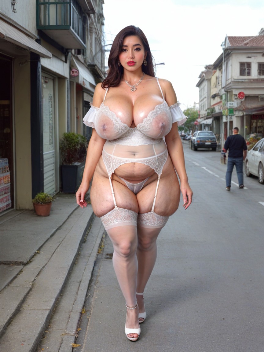 Stretch Marks, Blushing, Looking At Viewer AI Porn