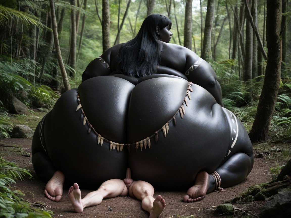 Amazon Rain Forest, Macrophilia, Tribal Paint On Ass AI Gay Porn