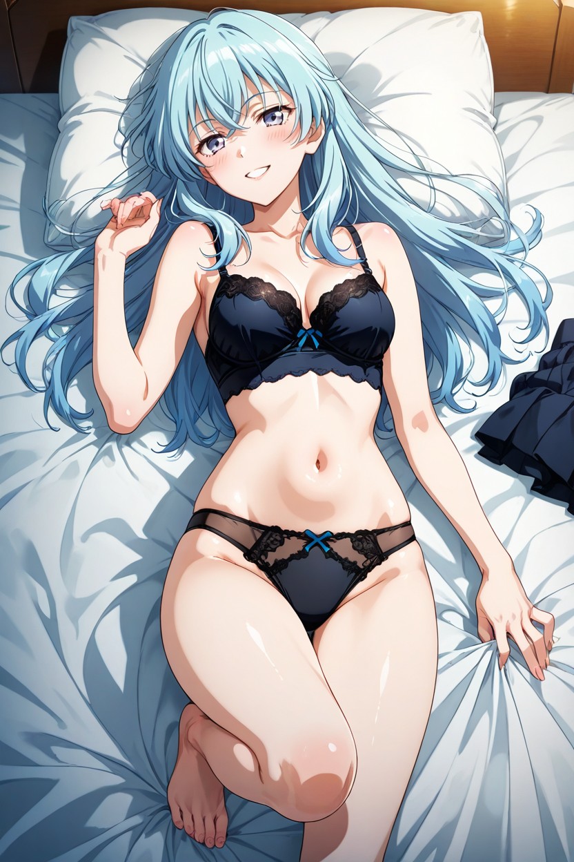 Motion Lines, Perfect, Lying On Bed Alone Hentai AI Porn