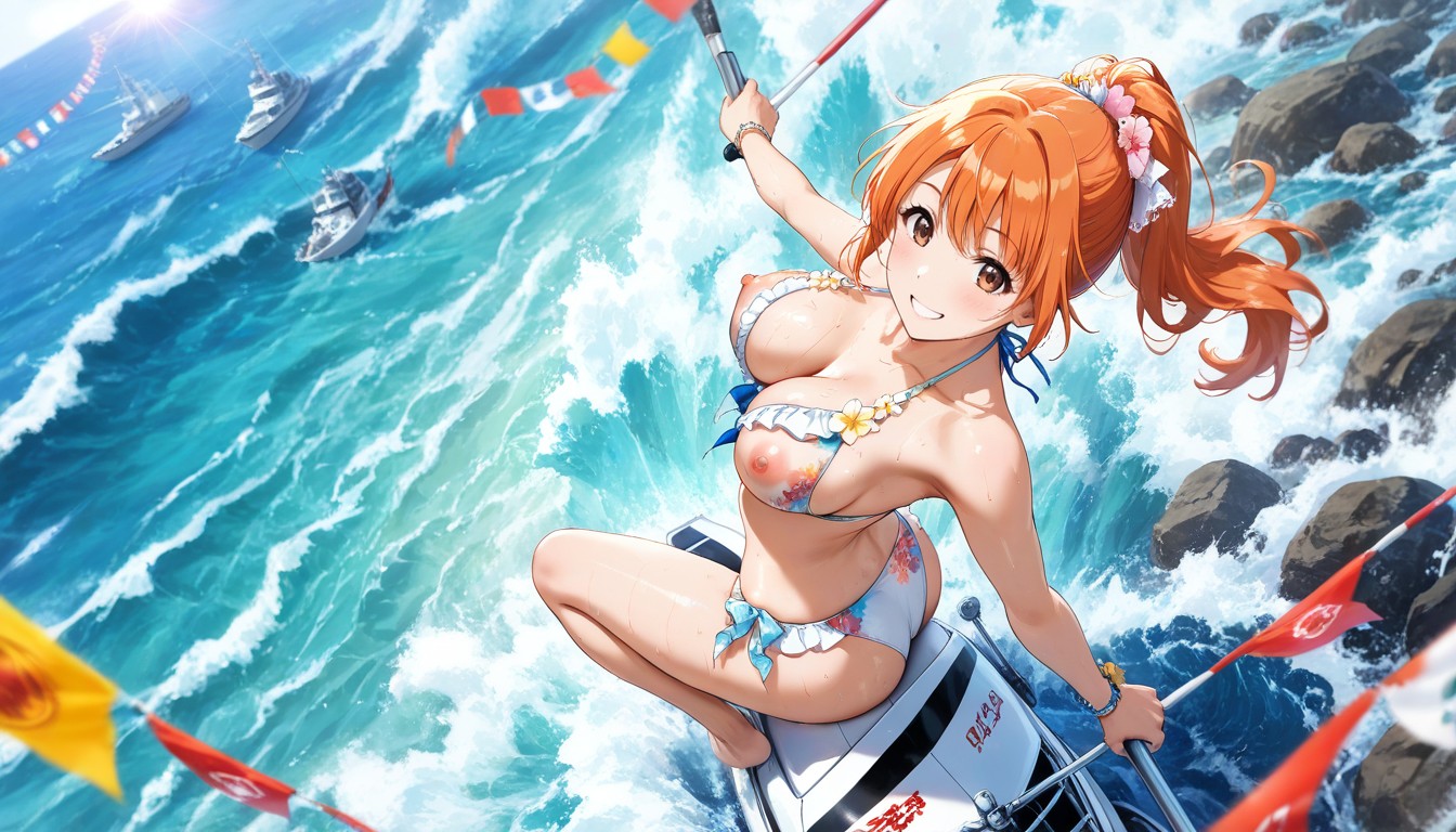Sexy Idol, Sweaty Skin, Medium Breasts Hentai AI Porn
