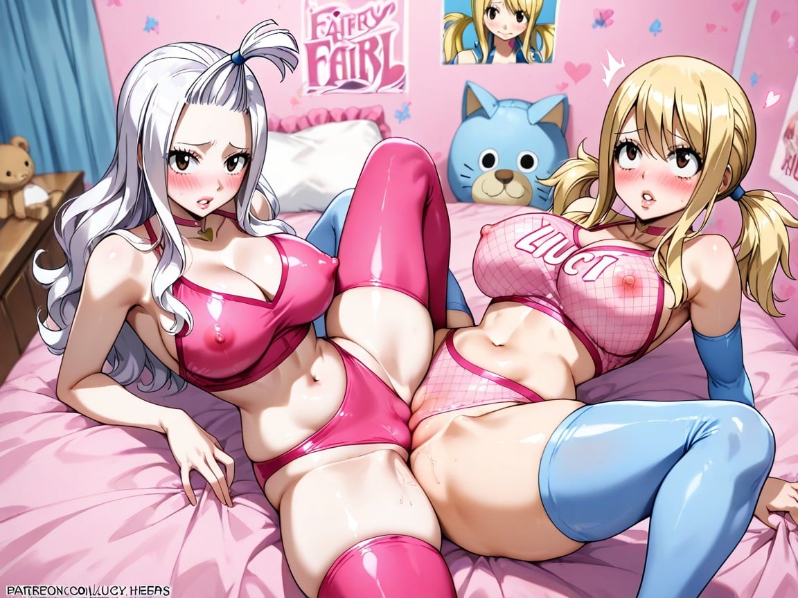 Mirajane Strauss From Fairy Tail, Surprised, Pink Posters Hentai AI Porn