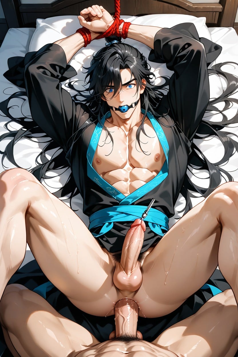 Lying On The Bed, Hanfu, Big Penis AI Gay Porn