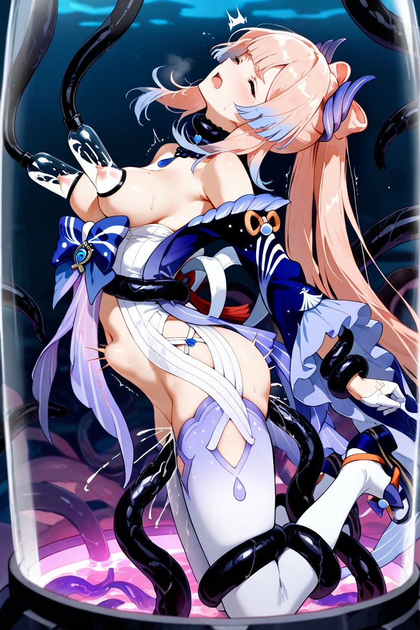 Open Sleeves With Tassels, Hundreds Of Tentacles Invade Her Body, Double Penetration Hentai AI Porn