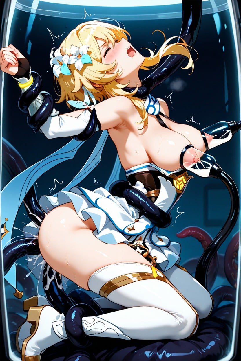 Milking, Tentacle Milking Breast, In Laboratory Hentai AI Porn