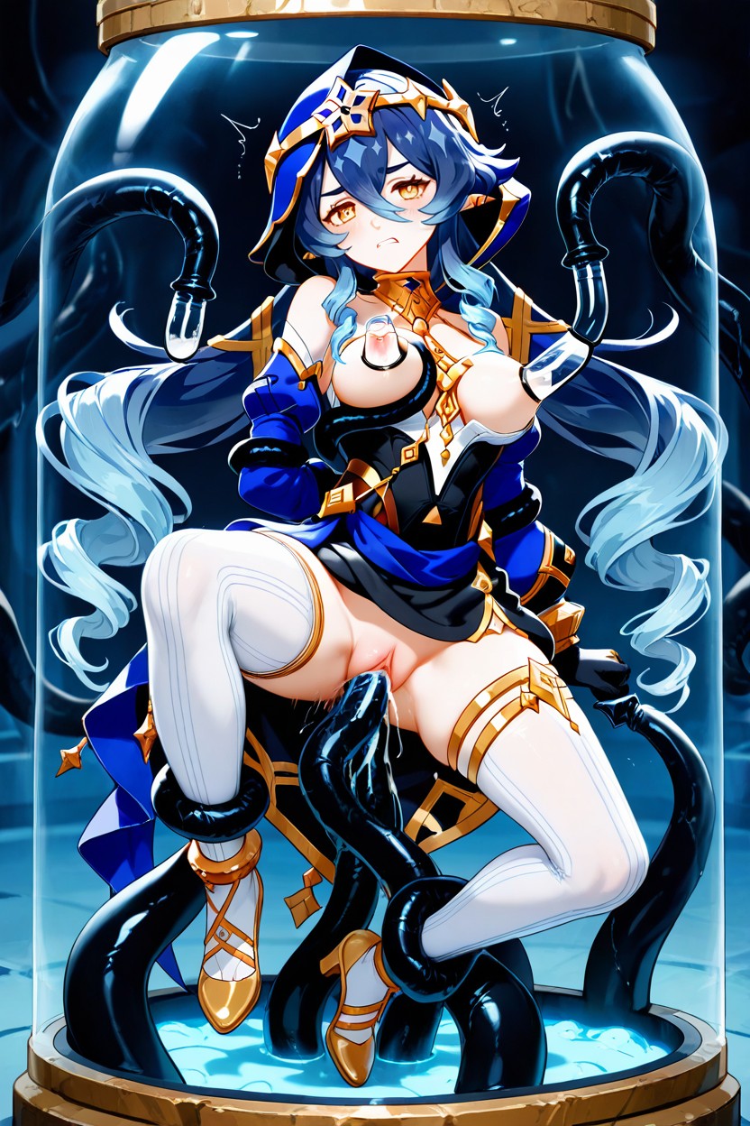 White Stockings, Black Tentacles Grabbing Neck, Sex With Tentacles Hentai AI Porn