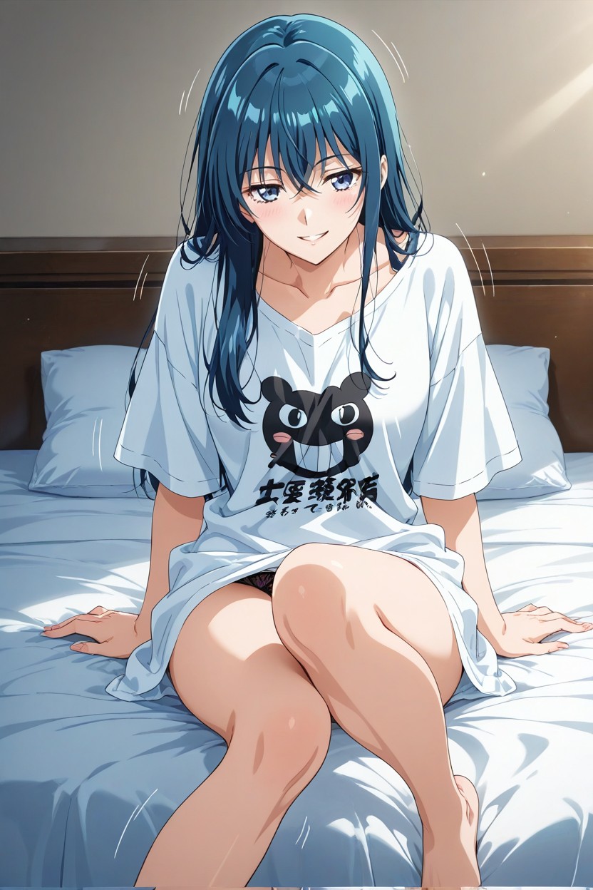 Straight, Dark Blue Hair, Motion Lines Hentai AI Porn