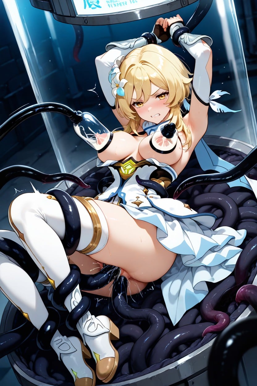 25+, Black Tentacles Grabbing Waist, Tentacles Grabbing Breast Hentai AI Porn