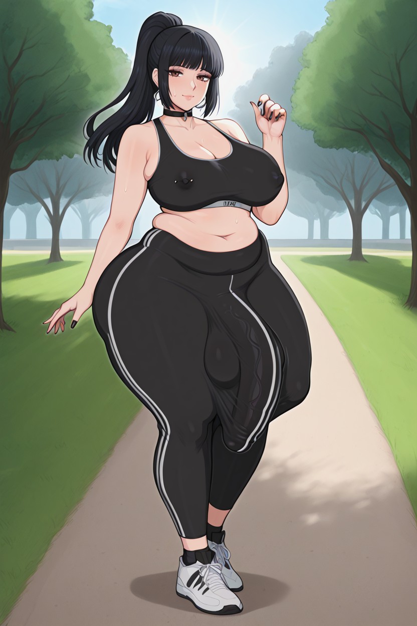 Running Sneakers, Sunny, Crew Socks Shemale AI Porn