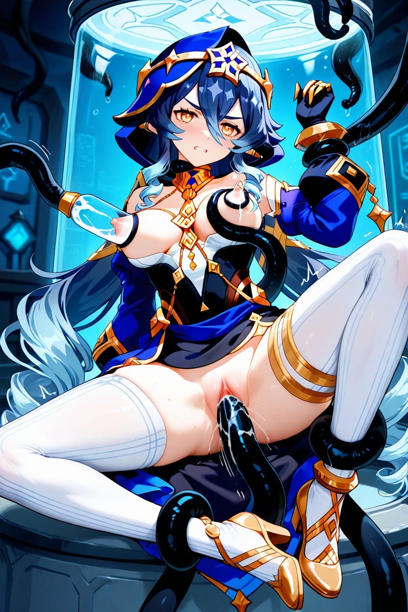 Exposed Nipple, Tentacle Penetration In Pussy, Motion Lines Hentai IA