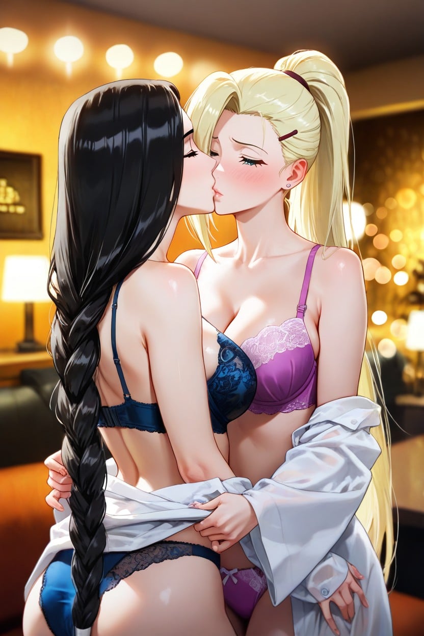 Lesbians, Two Women, In Love Hotel Hentai AI Porn