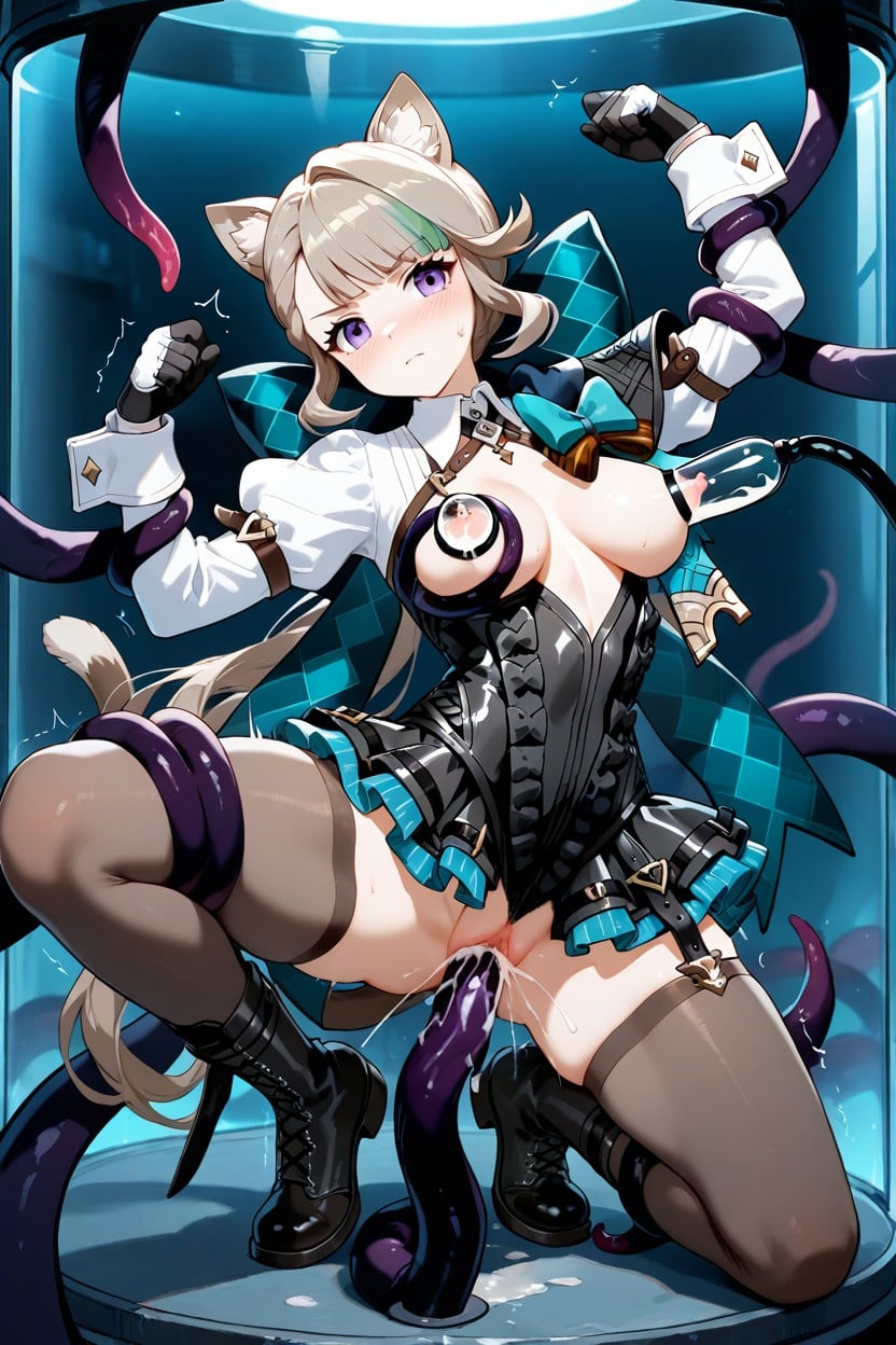 25+, Tired, Black Tentacles Grabbing Arms Hentai AI Porn