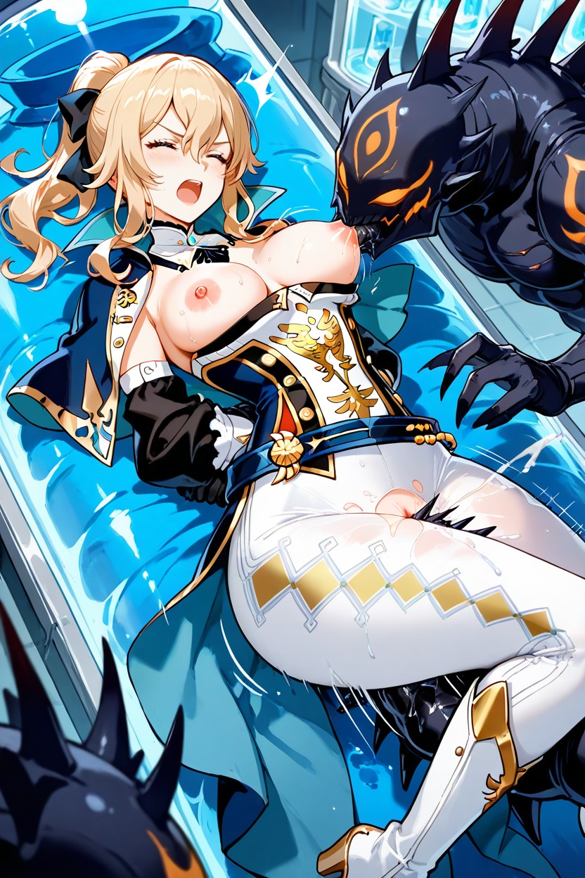 Ornate Belt With Gold Emblem, Orgasm, Motion Lines Hentai AI Porn
