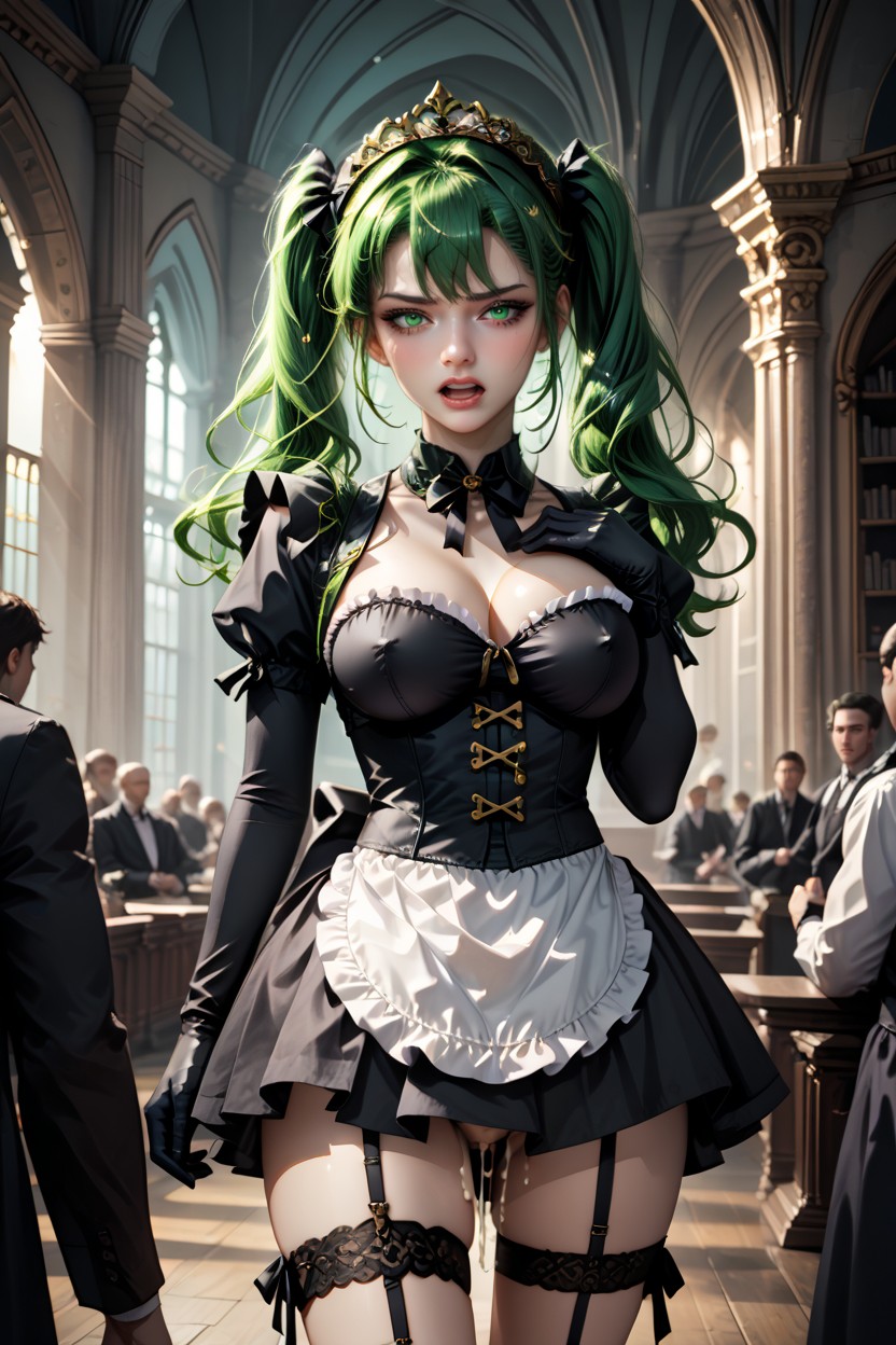 Figure, Green Hair, Grabbing Boobs AI Porn